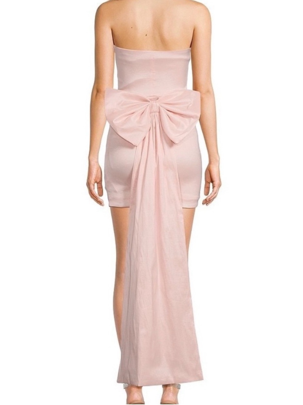 EUC Allison & Kelly Taffeta Light Pink Bow Back Mini Dress - Picture 2 of 9